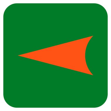 Vektör simge düz sol ok ucu kare