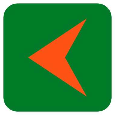 Vektör simge düz sol ok ucu kare