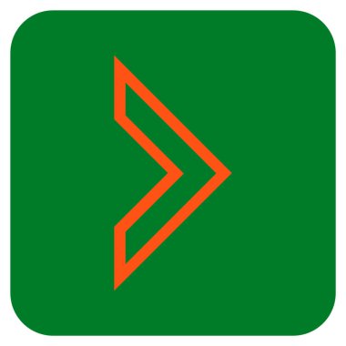 Ok ucu değil düz vektör simgesi kare