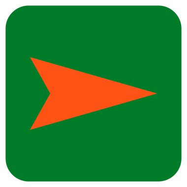 Ok ucu değil düz vektör simgesi kare