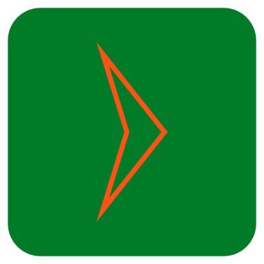 Ok ucu değil düz vektör simgesi kare