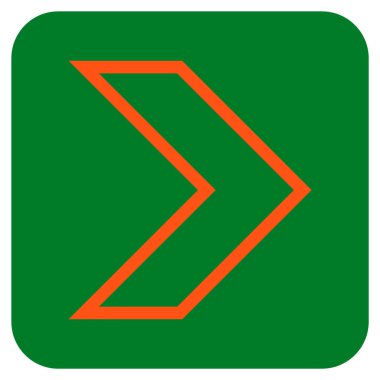 Ok ucu değil düz vektör simgesi kare