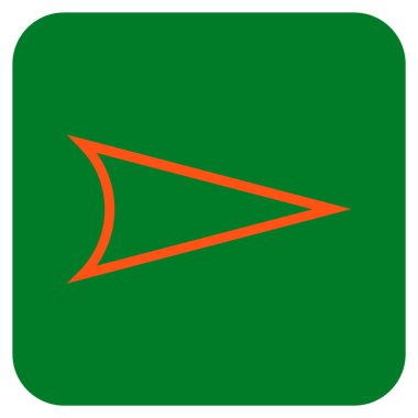 Ok ucu değil düz vektör simgesi kare