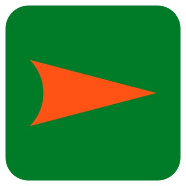 Ok ucu değil düz vektör simgesi kare