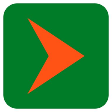 Ok ucu değil düz vektör simgesi kare