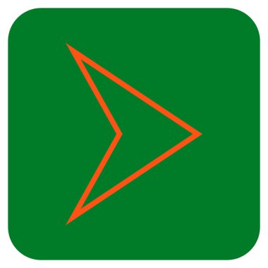 Ok ucu değil düz vektör simgesi kare