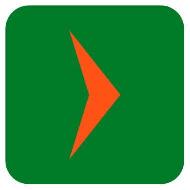 Ok ucu değil düz vektör simgesi kare