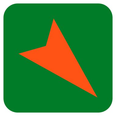 Ok ucu sağ aşağı düz kare vektör simgesi