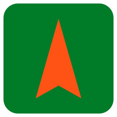 Vektör simge düz yukarı ok ucu kare