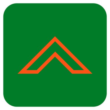 Vektör simge düz yukarı ok ucu kare