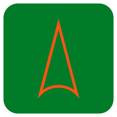 Vektör simge düz yukarı ok ucu kare