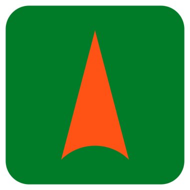 Vektör simge düz yukarı ok ucu kare