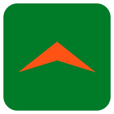 Vektör simge düz yukarı ok ucu kare