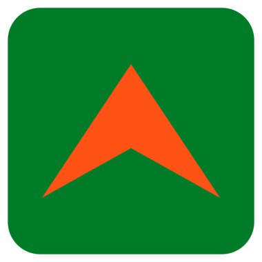 Vektör simge düz yukarı ok ucu kare