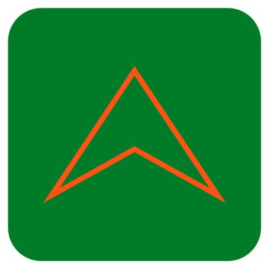 Vektör simge düz yukarı ok ucu kare