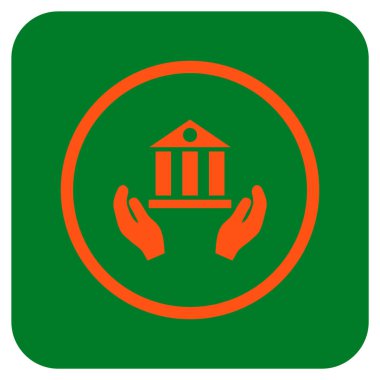Vektör simge banka hizmet düz kare