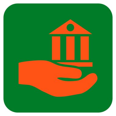 Vektör simge banka hizmet düz kare