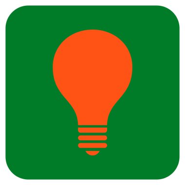 Ampul düz kare vektör simgesi