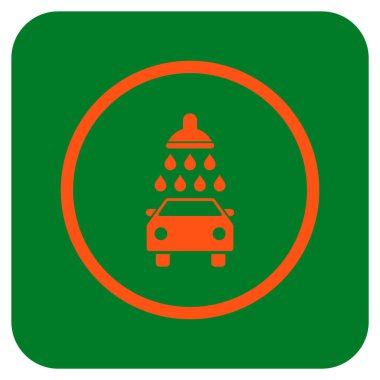 Araba duş düz kare vektör simgesi