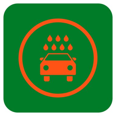 Araba duş düz kare vektör simgesi