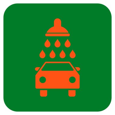 Araba duş düz kare vektör simgesi