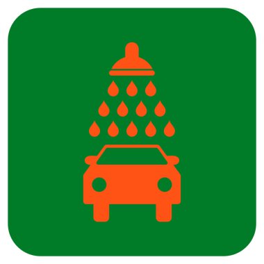 Araba duş düz kare vektör simgesi