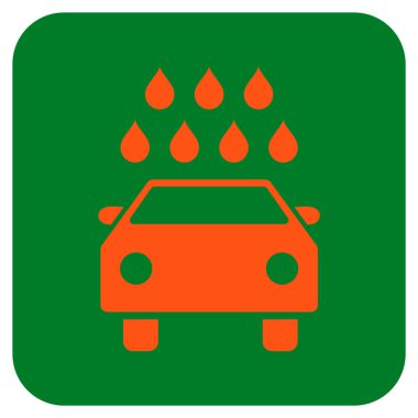 Araba duş düz kare vektör simgesi