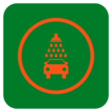 Araba duş düz kare vektör simgesi