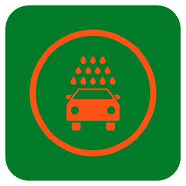 Oto yıkama düz kare vektör simgesi