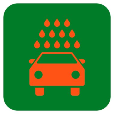 Oto yıkama düz kare vektör simgesi