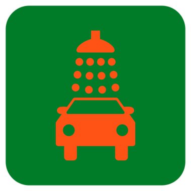 Oto yıkama düz kare vektör simgesi