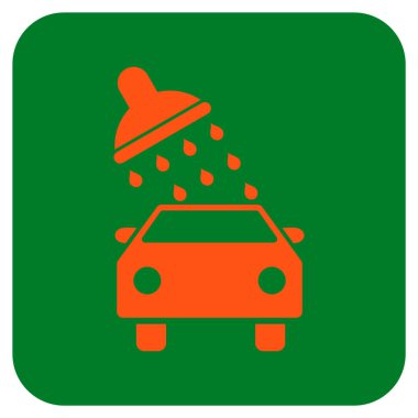 Oto yıkama düz kare vektör simgesi