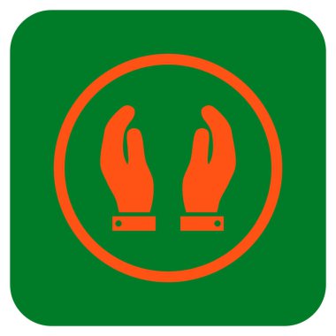 Bakım el düz kare vektör simgesi