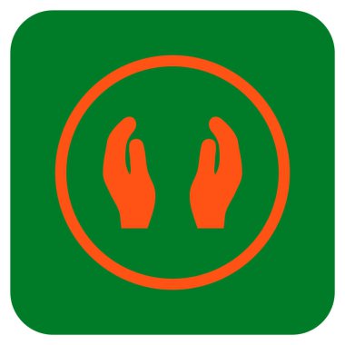 Bakım el düz kare vektör simgesi