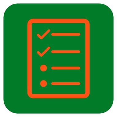 Vektör simgesi denetim listesi sayfa düz kare