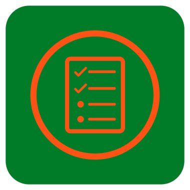 Vektör simgesi denetim listesi sayfa düz kare