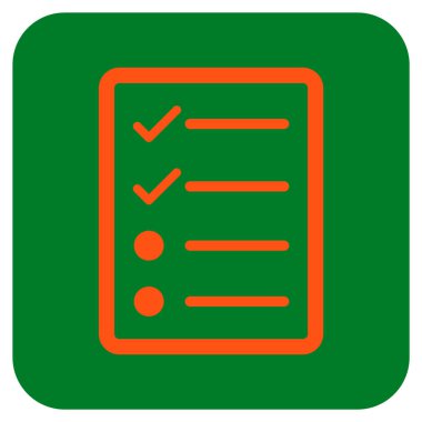 Vektör simgesi denetim listesi sayfa düz kare