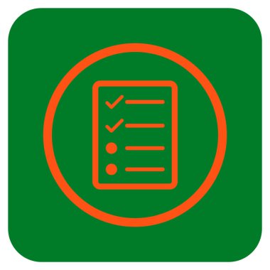 Vektör simgesi denetim listesi sayfa düz kare