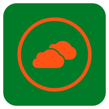 Bulutlar düz kare vektör simgesi