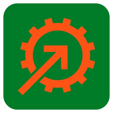 COG Tümleştirme düz kare vektör simgesi