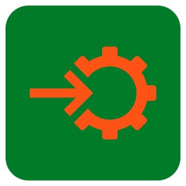 COG Tümleştirme düz kare vektör simgesi