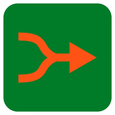 Birleştirme ok sağ düz vektör simgesi kare