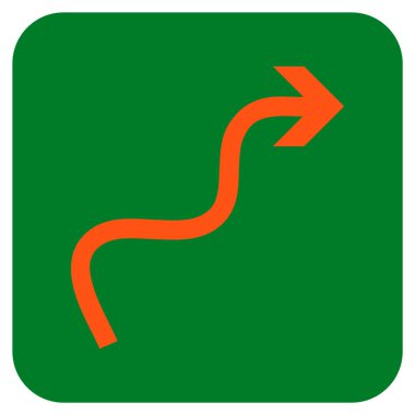 Eğri ok düz kare vektör simgesi