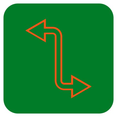 Eğri Exchange ok düz kare vektör simgesi