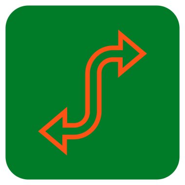 Eğri Exchange ok düz kare vektör simgesi