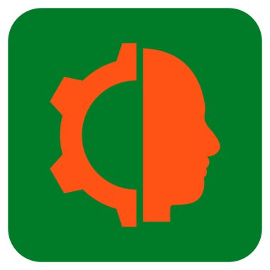 Cyborg vites düz kare vektör simgesi