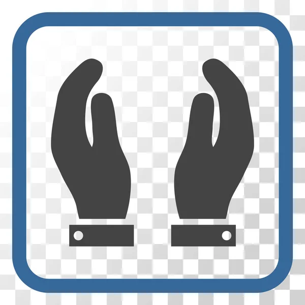 Cuidado manos Vector icono en un marco — Archivo Imágenes Vectoriales