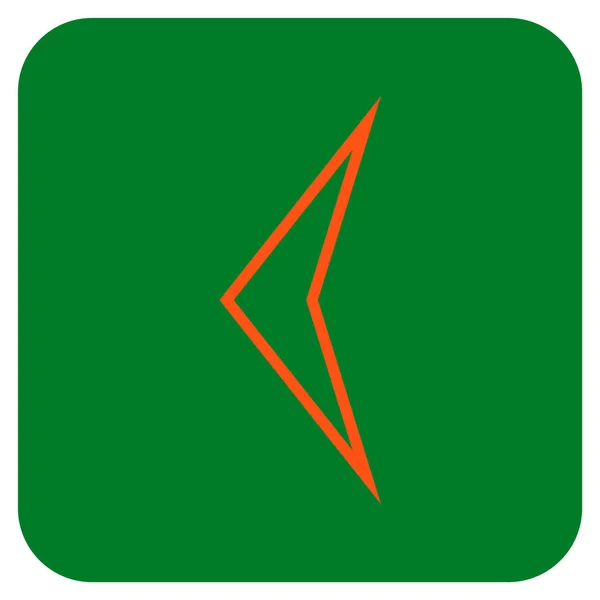 Icono de vector cuadrado plano izquierdo de la punta de flecha — Vector de stock
