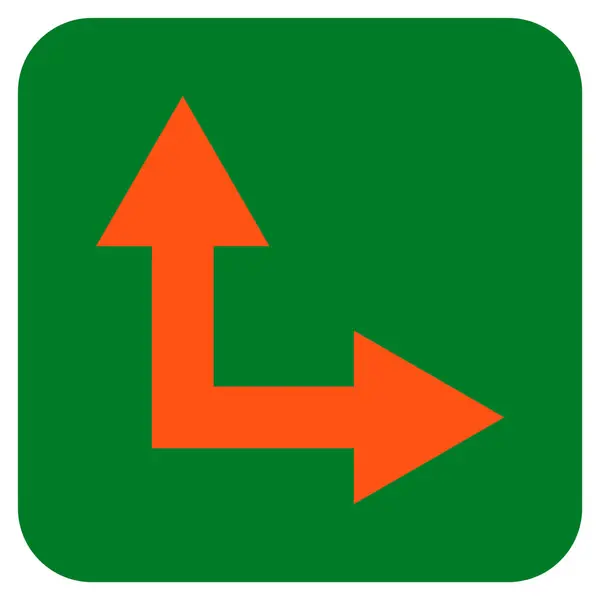 Bifurcation Arrow Up Flat Squared Vector Icon — стоковый вектор