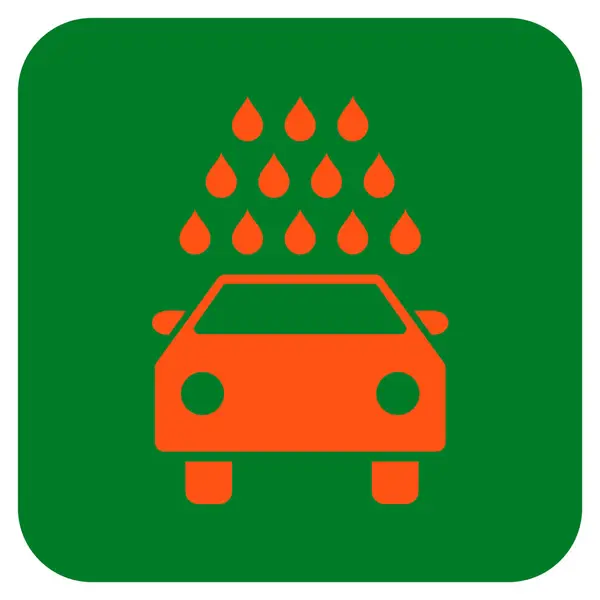 Ícone de vetor quadrado plano de lavagem de carro —  Vetores de Stock